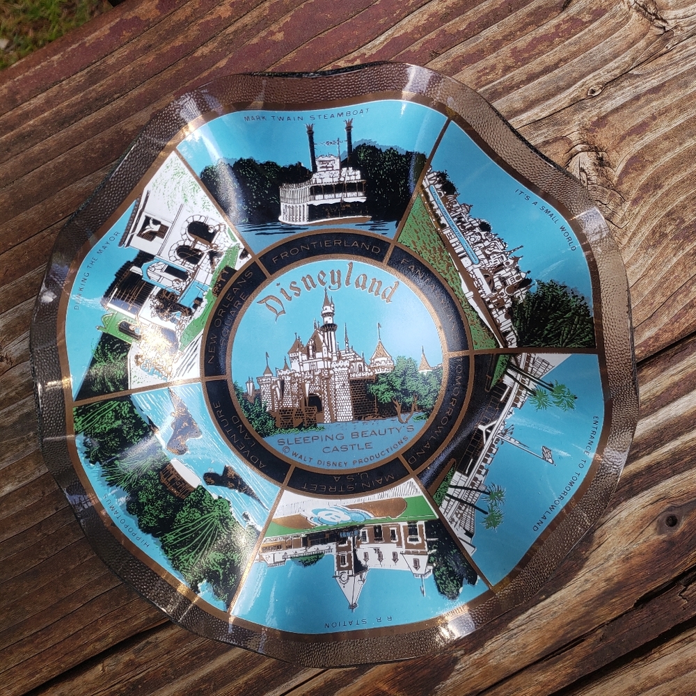 Vintage Disneyland Delicate Glass Dish With Waved Edges